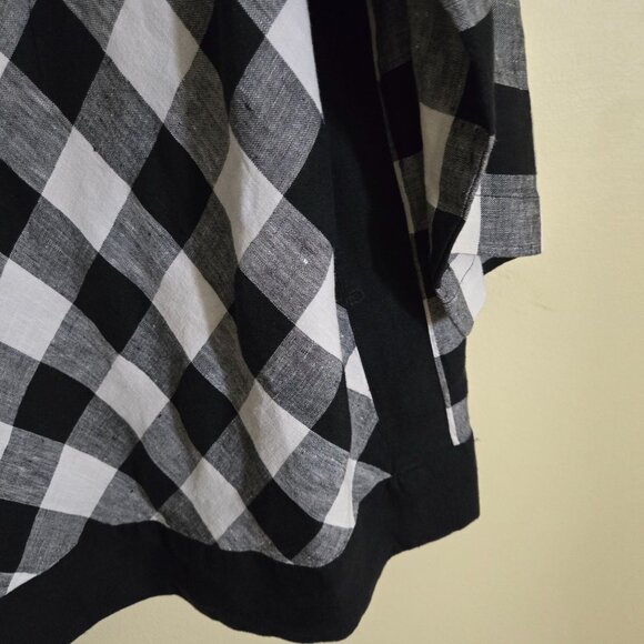 J. Jill Love Linen 100% Linen Black White Gingham Check Tunic Top Size L - Picture 5 of 7